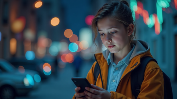 A Teen Using Smartphone