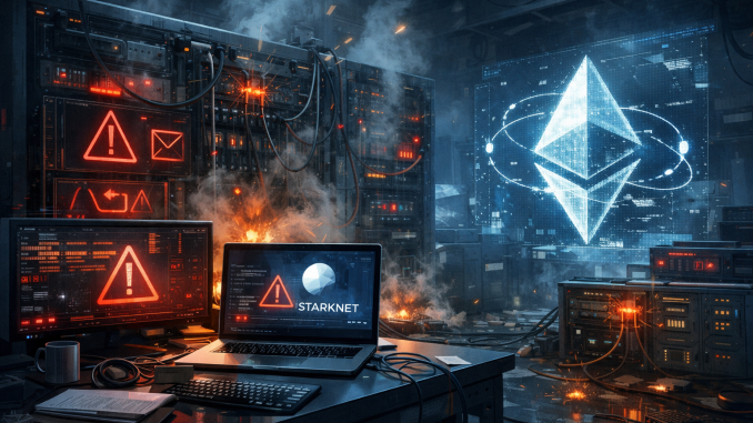 Starknet faces fresh mainnet disruption as Ethereum layer 2 enters 2026