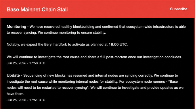 Base Network Stalls After Invalid Block Freezes Sequencer