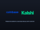 Coinbase and Kalshi official corporate logos in election market regulatory context